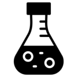 A drawing of a plugged beaker holding chemical contents.